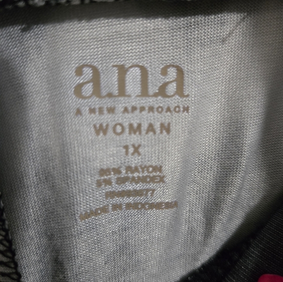 A.N.A. Maxi Skirt Size 1X Black White Flexible Flowy Boho Casual Striped - Picture 9 of 12